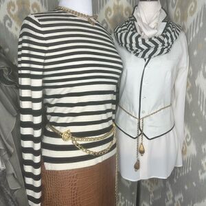 Ralph Lauren Stretch Wool Knit Parisian Breton Stripe Sweater